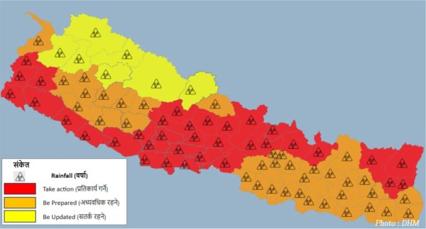 देशभर वर्षाको सम्भावना, तराईका जिल्लामा हाईअलर्ट